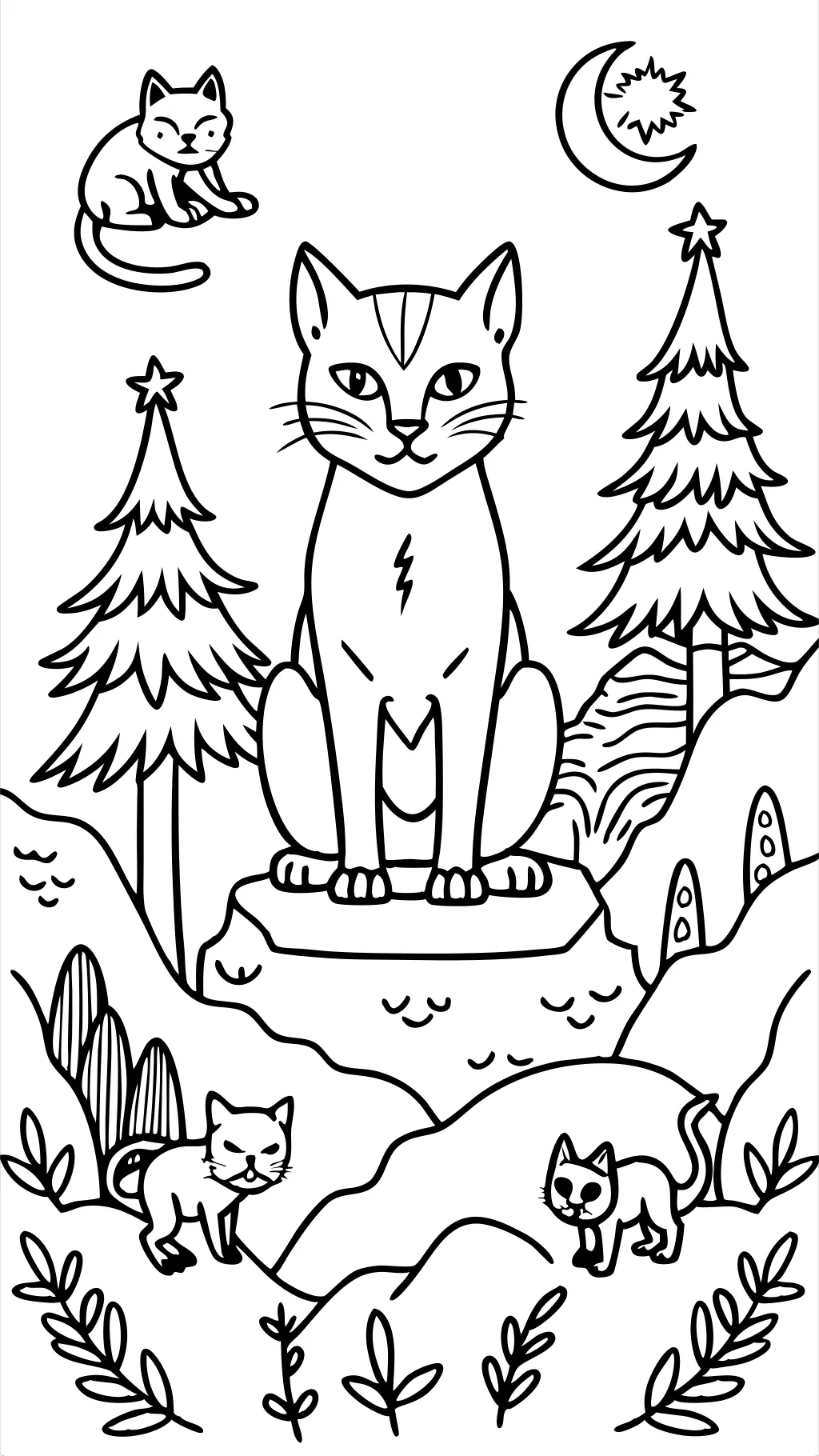 coloriages chats guerriers